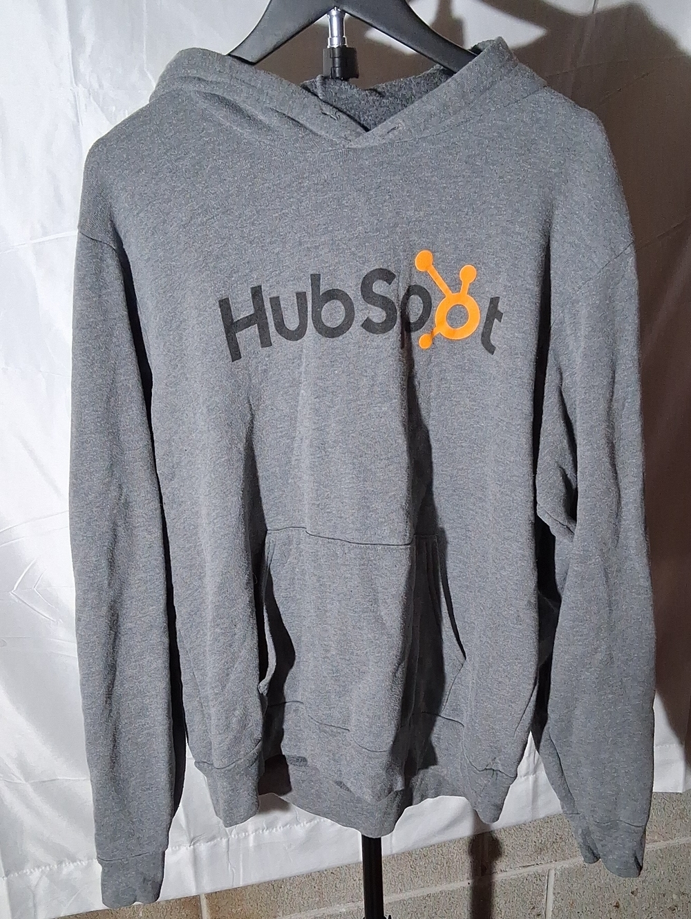 Women's Gray Hoodie Sweatshirt with Orange Logo
